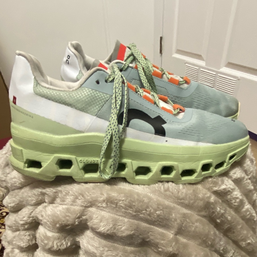 On,Cloud Monster sneakers, women’s size 10, color is glacier meadows,super comfy